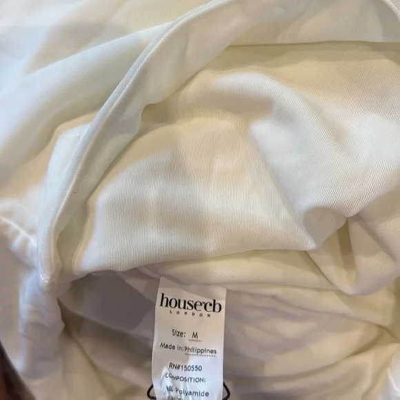 NWOT House of CB Milarose White Mesh Cut Out Corset Midi Dress sz M - Picture 12 of 13